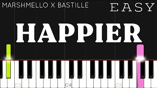 Marshmello - Happier ft. Bastille | EASY Piano Tutorial