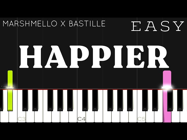 Marshmello - Happier ft. Bastille | EASY Piano Tutorial class=