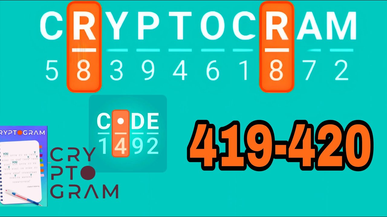 CRYPTOGRAM Word Logic Puzzles level 419 420