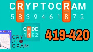 CRYPTOGRAM Word Logic Puzzles level 419 420