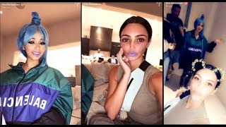 Kim Kardashian and Cardi B hang out | Kim Kardashian SnapChat 5 August 2018