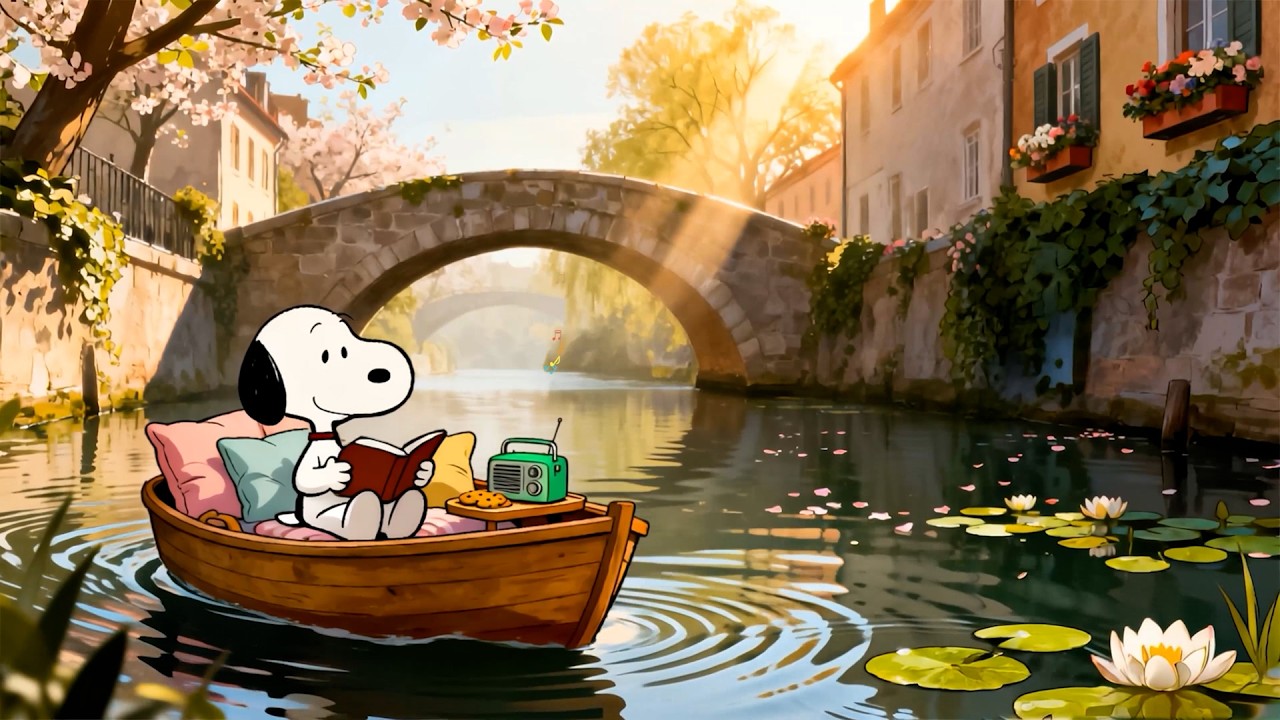Snoopy’s Quiet Spring Day 🌸 Soft Cozy Lofi Beats ☕ Relaxing Lofi Music for Study & Chill