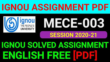 MECE 003 Solved Assignment 2021, MECE 3 Solved Assignment 2020-21 in English, MECE 3 Assignment