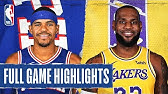 Lakers At 76ers Full Game Highlights January 25 2020 Youtube