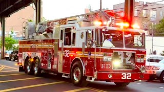 🌟 FIRST SEAGRAVE LADDER IN 17 YEARS 🌟 FDNY Ladder 32 Comes in Hot to Fire House Real Q2B