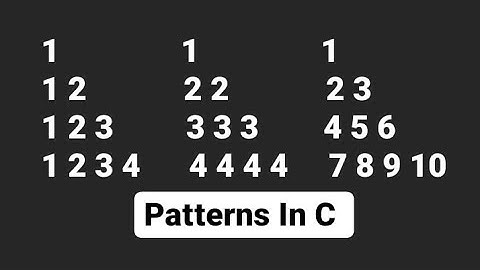 Printing Patterns in C - 8 || Half pyramid Patterns