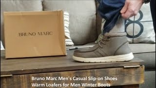 Bruno Marc Mens Casual Slip-On Shoes Loafers For Men Winter Boots, Casual, Stylish & Warm