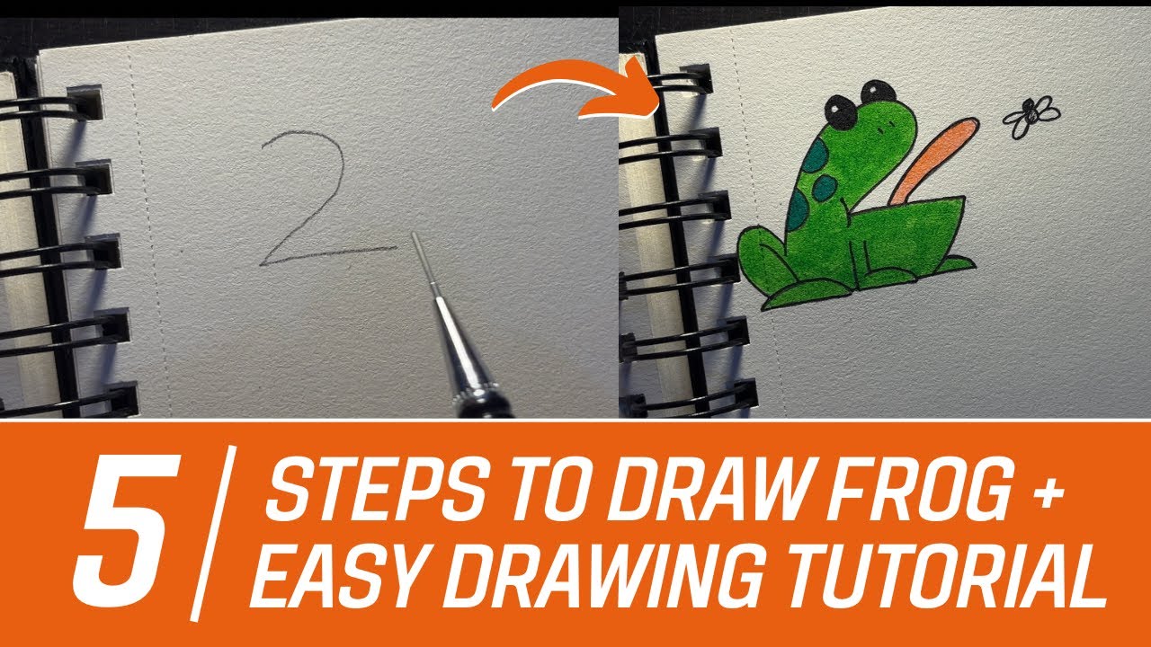 5 Steps To Draw Frog| Easy Drawing Tutorial For Beginners.