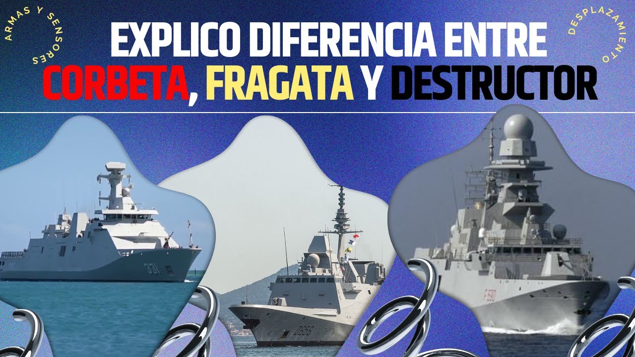 DIFERENCIA ENTRE CORBETA, FRAGATA Y DESTRUCTOR EXPLICADA.