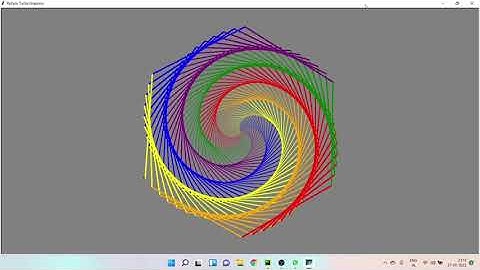 Python Program to draw Rainbow Benzene using Turtle |Rudra Sharan