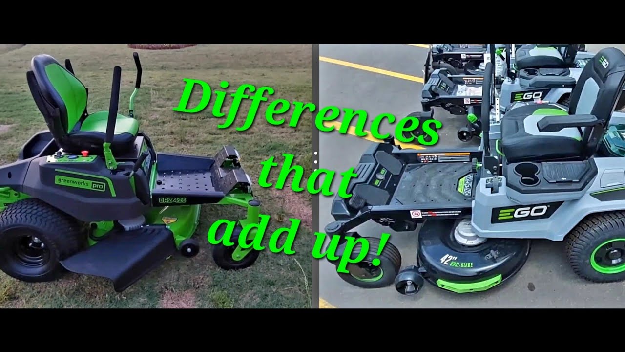 EGO Z6 & Greenworks PRO 60V Crossoverz Electric zero turn comparison