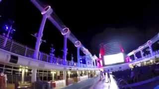 [HD] Aqua Duck : Night Time  Water Coaster aboard the Disney Dream Cruise Ship