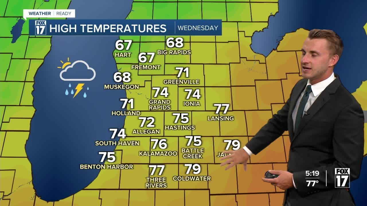 Tuesday Evening Forecast: Cold front, rain Wednesday - YouTube