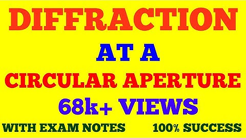 DIFFRACTION AT A CIRCULAR APERTURE || FRESNEL DIFFRACTION AT A CIRCULAR APERTURE || WITH EXAM NOTES