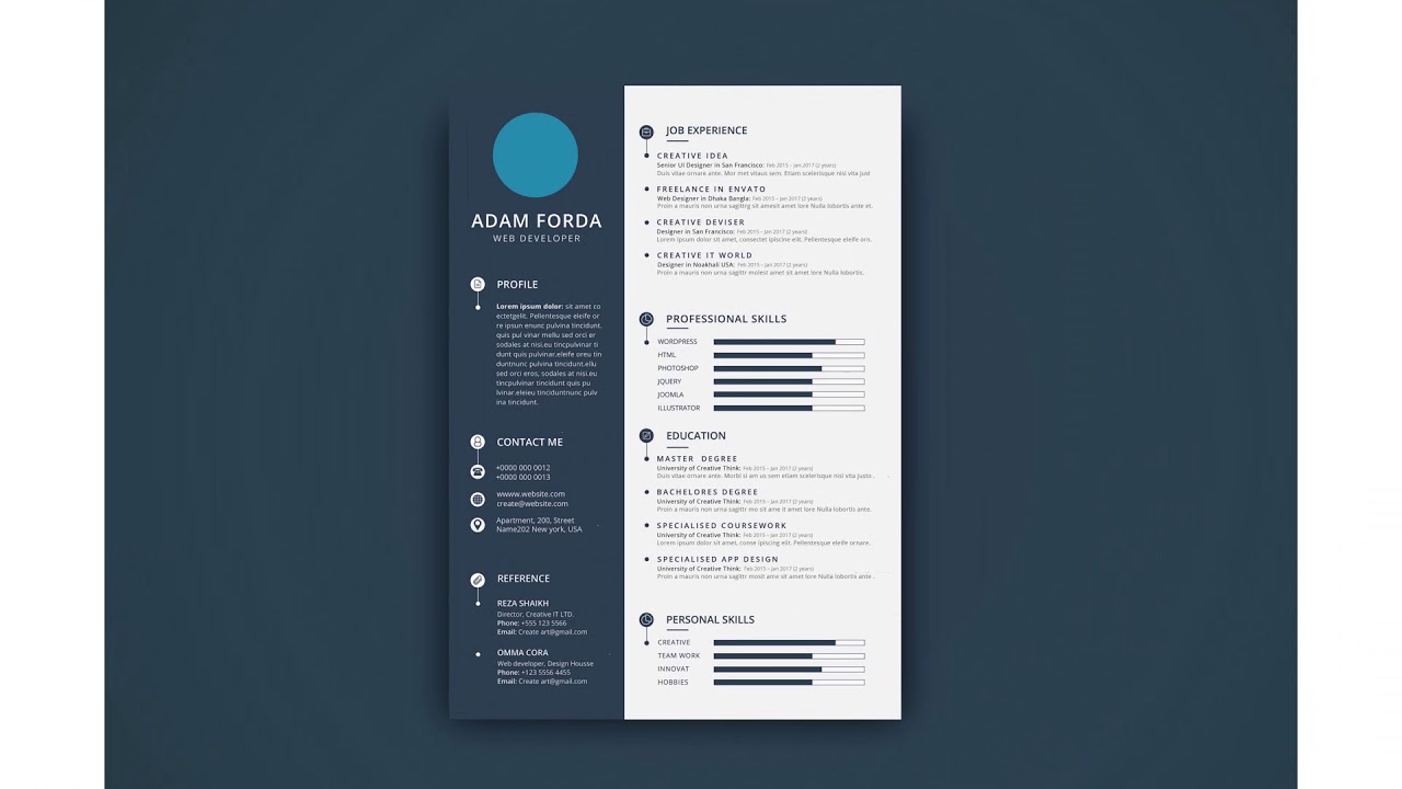 Download 10 Photoshop Editable Resume Template Free Download Youtube PSD Mockup Templates