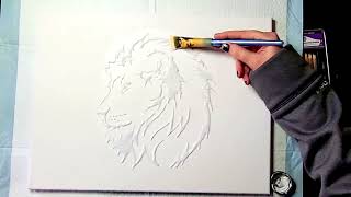 #40 Lion Profile in Hot Glue | Hot Glue Gun Art | Lion
