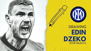 Realism drawing Edin Dzeko from Inter Milan FC