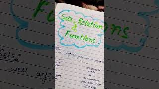 Sets Relation and Function Notes progressions Ca Foundation  #notesca #notes #class12