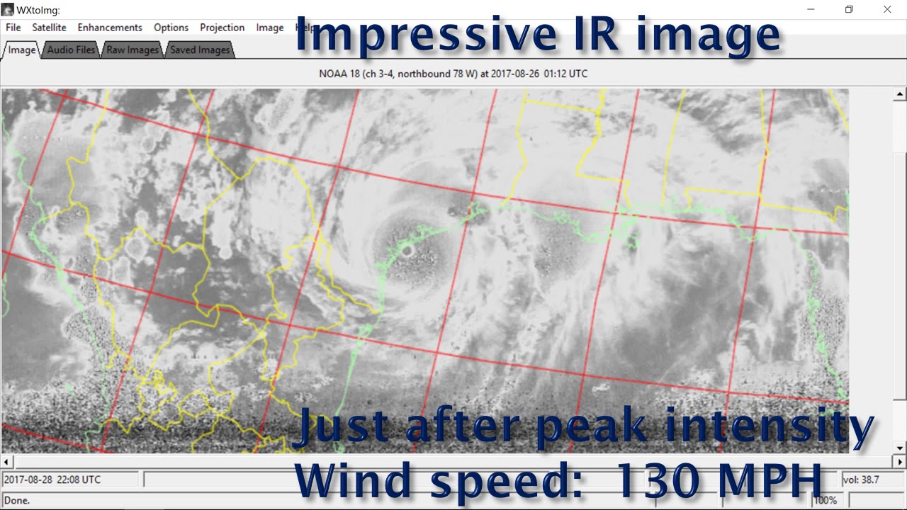 WXtoImg imagery of Harvey from NOAA 15, 18 and 19
