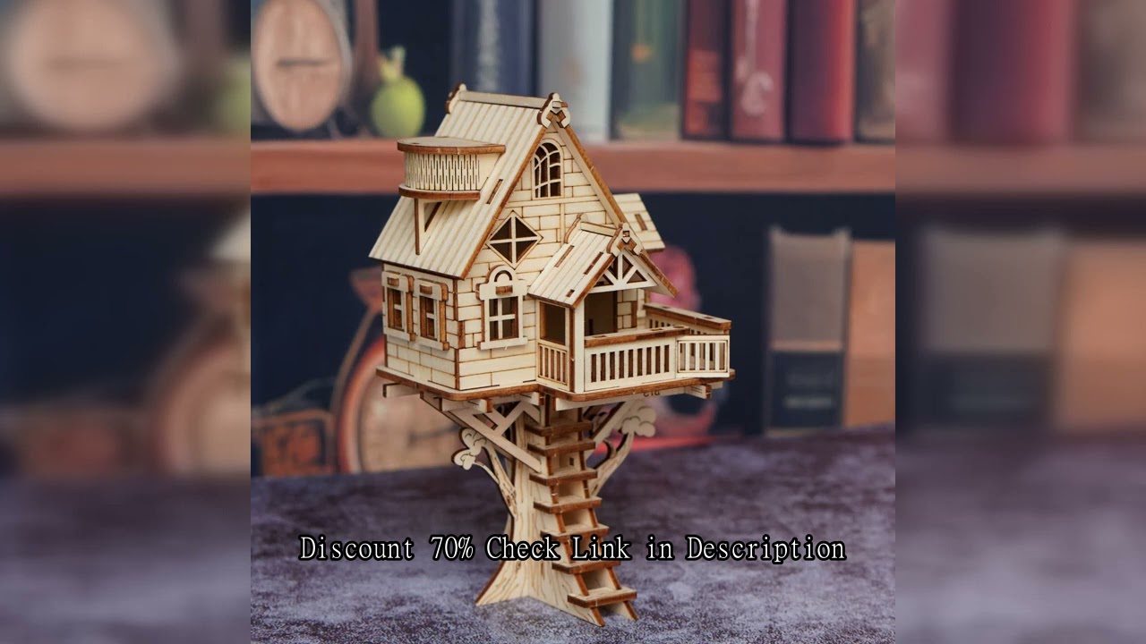 3D Wooden Puzzle DIY Tree House Model, Wooden DIY Tree House Model Kit, Miniature Wooden Model Toys,