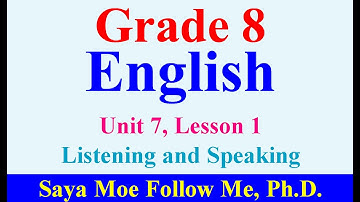 Grade 8 English; Unit 7, Lesson 1, Who