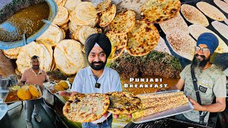 Best Breakfast In Punjab | Desi Ghee Prantha,Bhature Chole,Amritsari Kulcha | Indian Street Food