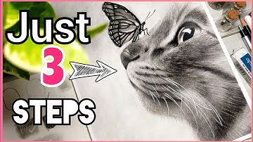 How to draw a cat using charcoal pencil | how to use charcoal pencils for realism| animal portrait