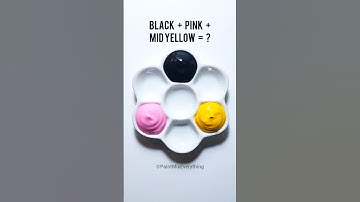 Black, Pink and Medium Yellow Color Mixing #shorts #colors #colormixing #asmr