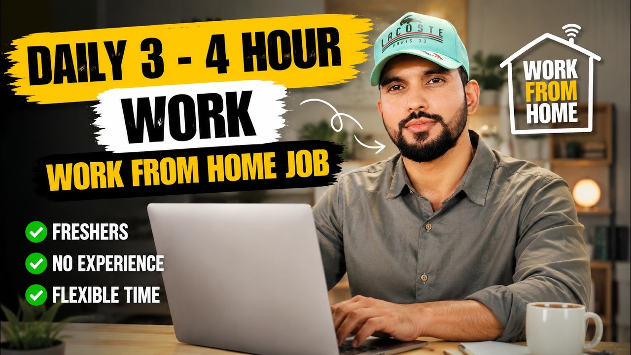 rewrite this title Daily 3-4 Hour Work From Home Job For Freshers | No Experience Needed