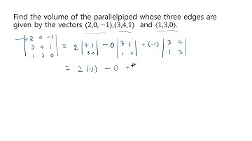 volume of the parallelpiped using determinant