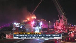 Fire destroys south Tulsa apartments