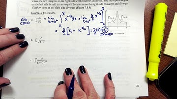 7.8 improper integrals video #2 (p 21-22 (ex 3 a & b)