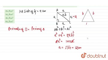 A square and an equilateral triangle have equal perimeter. If the diagonal pf the square is 12sq...