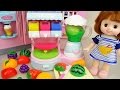 Fruit Ice cream shaker and Baby doll refrigerator toys play