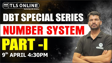 Number System | PART-1 | DBT SPECIAL SERIES | CSIR-NET Life Science I Sanjay Singh