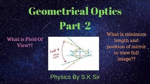 Geometrical optics part-2 II IIT JEE and NEET II Physics by S.K Sir(IIT GUWAHATI)