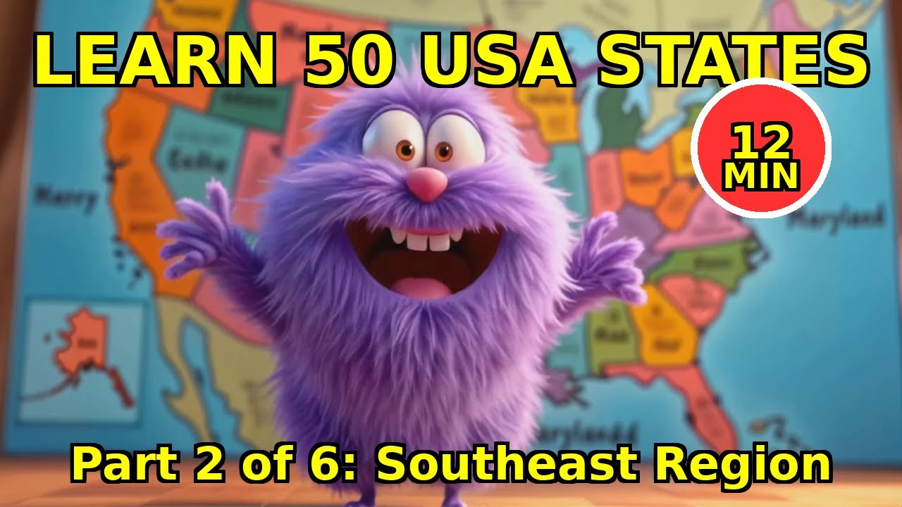 Learn All 50 States Of The USA PART 2 Of 6 SOUTHEAST REGION Learn all 50 states of the usa part 2 of 6 southeast region