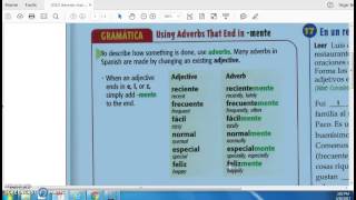Adverbs Ending in mente. Period seven