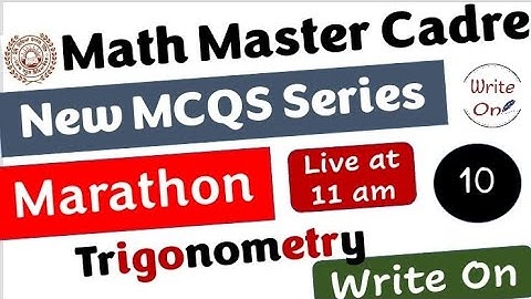 Math Master Cadre | Trigonometry | Most Important MCQs | Ch - 02 | New Classes |Deeply Explained
