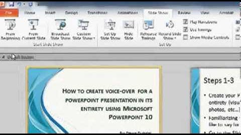 How to create voice-over narration for your PowerPoint Presentation - PPT 2007