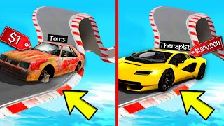 GTA 5 : $1 Car VS $1,000,000 Car STUNT RACE CHALLENGE ..!! screenshot 4