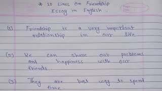 10 Line Short Essay Friendship !! The Study Life