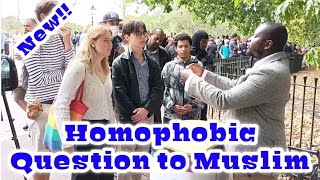 Download Lagu Lady \u0026 Boy - Homophobic Question to Muslim - Speaker's corner MP3