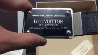 LOUIS VUITTON Damier Ebene 35mm Inventeur Reversible Belt 105 42