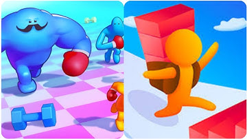 Punchy Race Vs Bridge Race 🤖🎃💪🪜 Updated New Levels Android iOS Gameplay DG56