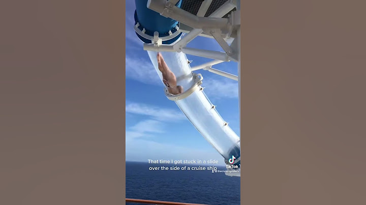 Stuck in a waterslide over the side of a cruise ship | #shorts #cruise #reels #waterslide #scary