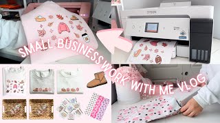 Small Business Studio Vlog | New Products Launch Prep, Making Eco Solvent Transfers, Packing Orders