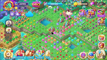 Merge Neverland how to bubble 4 items at once 2x2 square.