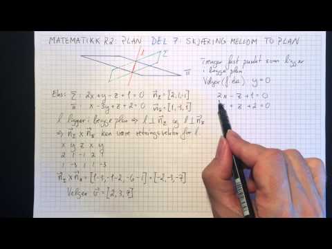 Matematikk R2: Plan Del 7: Skjæring mellom to plan