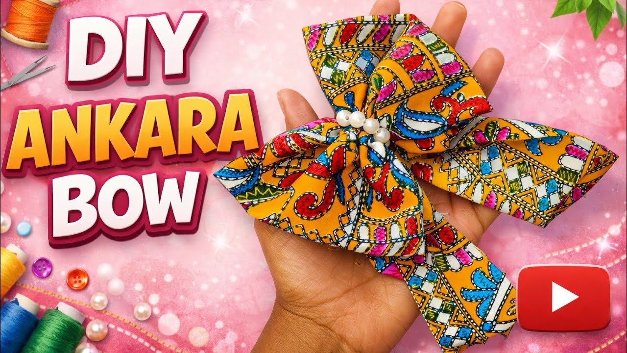 Diy Ankara Bow | DIY Ankara Bow Tutorial | Easy & Beautiful Fabric Hair Bow✅ 